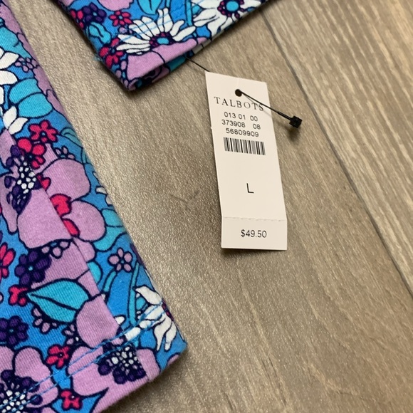 Womens NWT Talbots Blooming Floral Paisley Bateau Neck Top Shirt - Picture 5 of 8